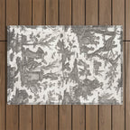 Antique 19th Century French Toile de Jouy Outdoor Rug Gallery Image 1
