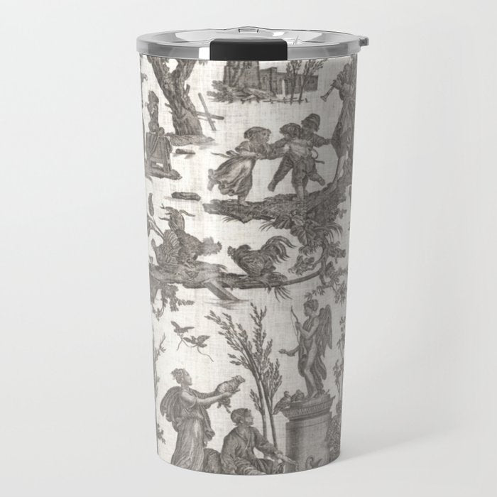 Antique 19th Century French Toile de Jouy Travel Mug Gallery Image 1