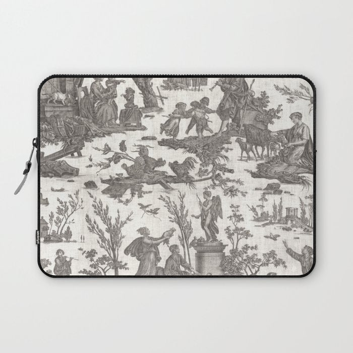 Antique 19th Century French Toile de Jouy Laptop Sleeve Gallery Image 1