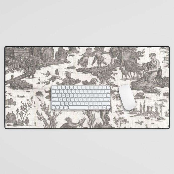 Antique 19th Century French Toile de Jouy Desk Mat Gallery Image 1