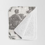 Antique 19th Century French Toile de Jouy Throw Blanket Gallery Image 3