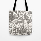 Antique 19th Century French Toile de Jouy Tote Bag Gallery Image 1