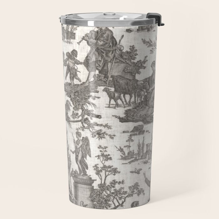 Antique 19th Century French Toile de Jouy Travel Mug Gallery Image 2