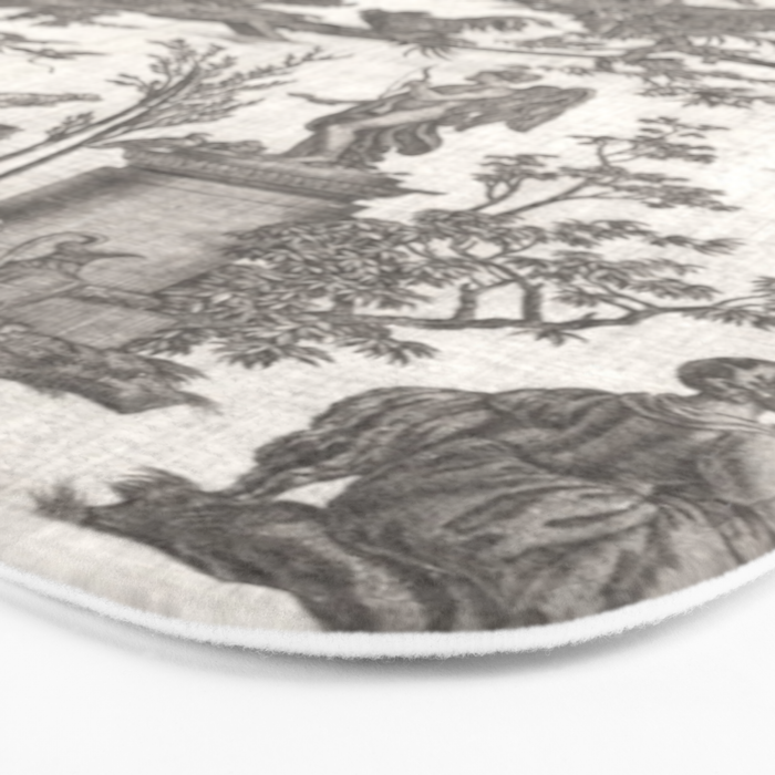 Antique 19th Century French Toile de Jouy Bath Mat Gallery Image 3