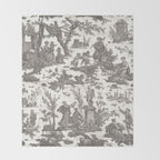 Antique 19th Century French Toile de Jouy Throw Blanket Gallery Image 2
