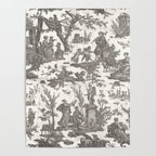 Antique 19th Century French Toile de Jouy Poster Gallery Image 4