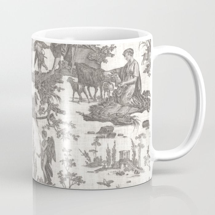 Antique 19th Century French Toile de Jouy Coffee Mug Gallery Image 1