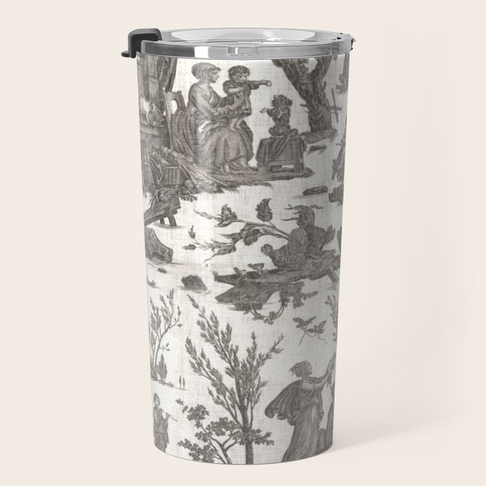 Antique 19th Century French Toile de Jouy Travel Mug Gallery Image 3