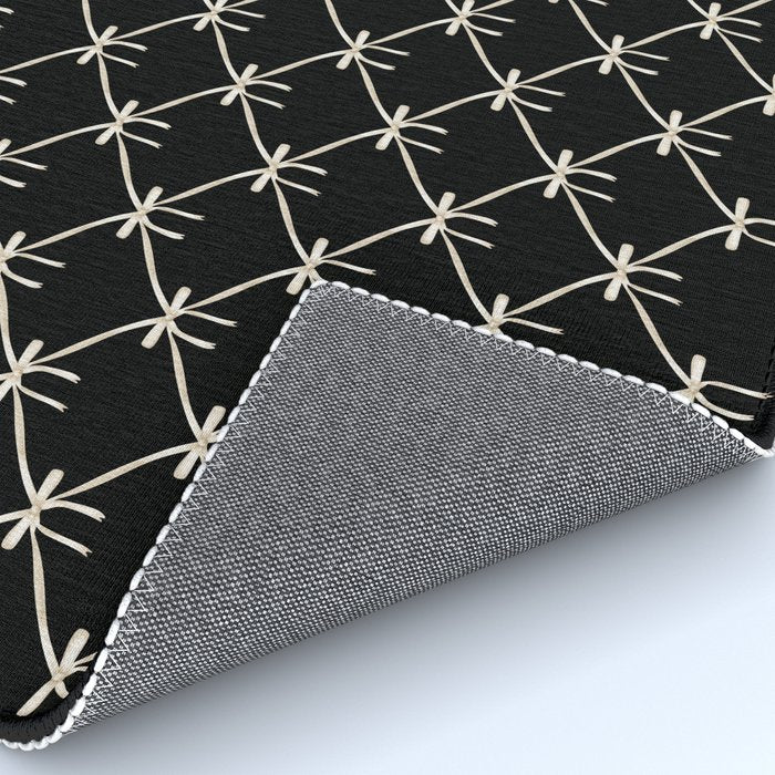 Bows & Ribbons Pattern XLVII Black and White Rug Gallery Image 4