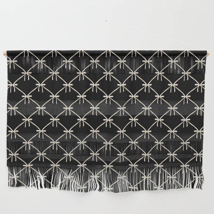 Bows & Ribbons Pattern XLVII Black and White Wall Hanging Gallery Image 1