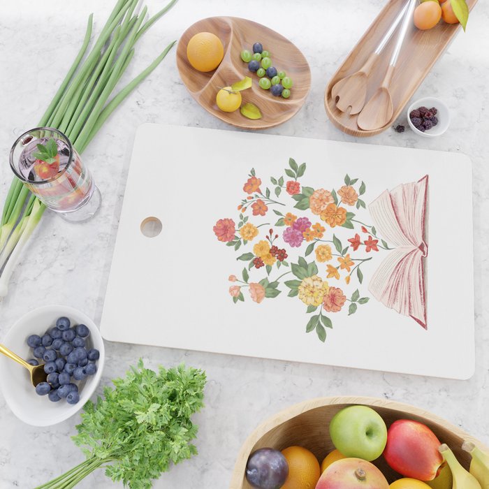 Open book blossom - Orange & pink Cutting Board Gallery Image 2