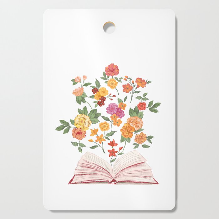 Open book blossom - Orange & pink Cutting Board Gallery Image 1
