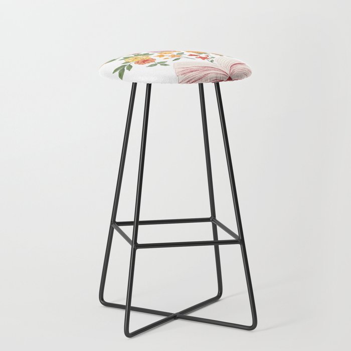 Open book blossom - Orange & pink Stool Gallery Image 1
