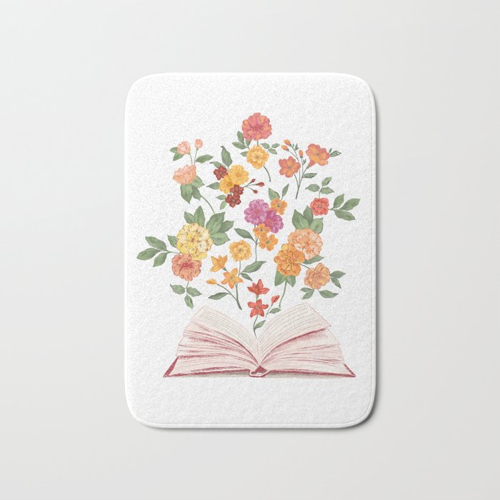 Open book blossom - Orange & pink Bath Mat Gallery Image 1