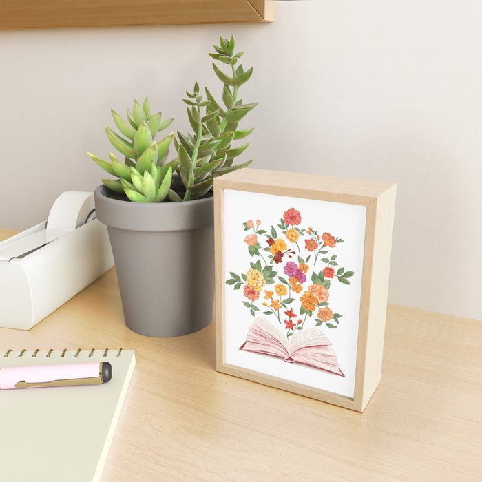 Open book blossom - Orange & pink Mini Art Print Gallery Image 2