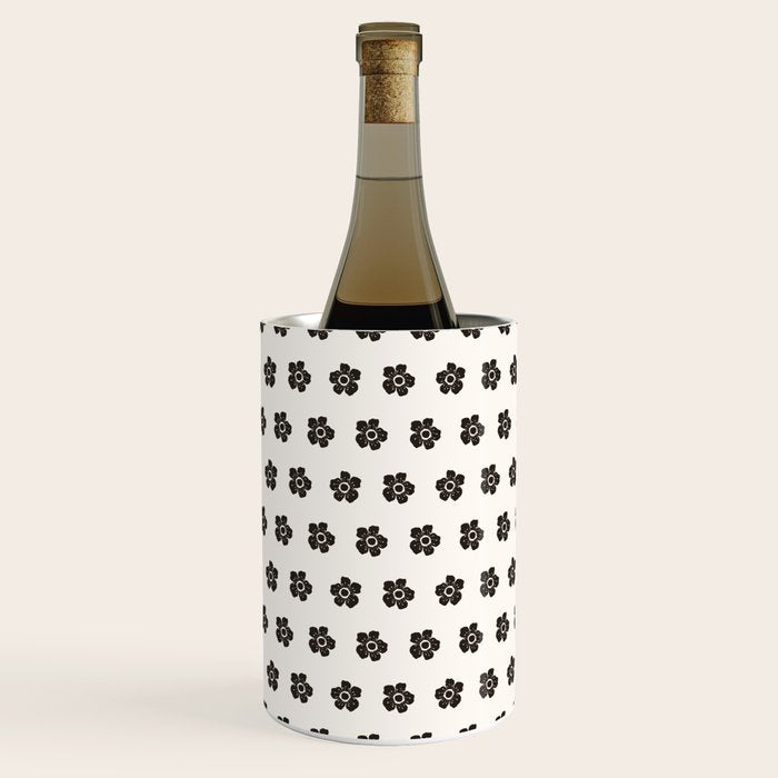 Abstract Black Floral Pattern Wine Chiller Gallery Image 2