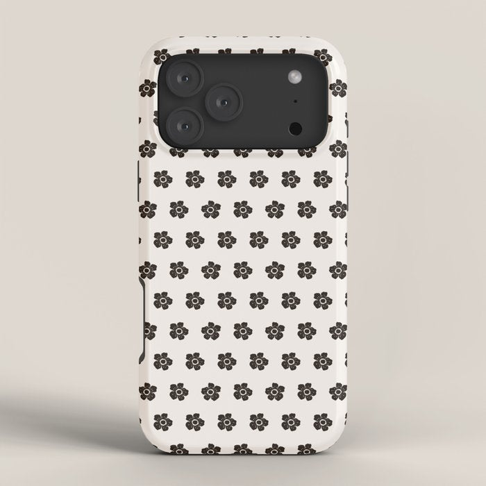 Abstract Black Floral Pattern iPhone Case Gallery Image 4