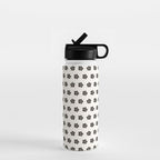 Abstract Black Floral Pattern Water Bottle Gallery Image 1