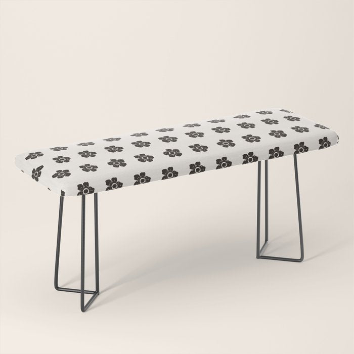 Abstract Black Floral Pattern Bench Gallery Image 1