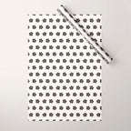 Abstract Black Floral Pattern Wrapping Paper Gallery Image 1