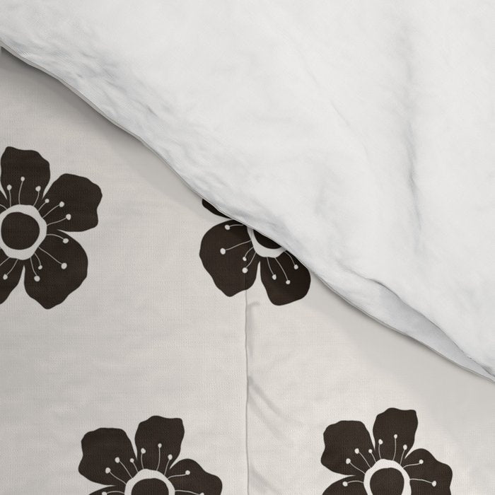 Abstract Black Floral Pattern Comforter Gallery Image 4