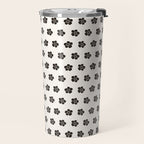 Abstract Black Floral Pattern Travel Mug Gallery Image 2