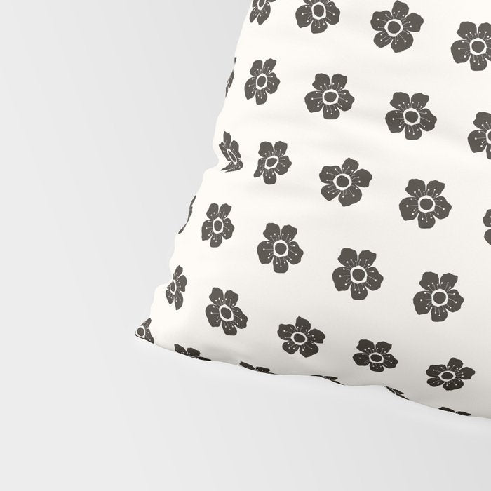 Abstract Black Floral Pattern Pillow Sham Gallery Image 4