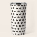 Abstract Black Floral Pattern Travel Mug Gallery Image 1