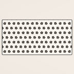 Abstract Black Floral Pattern Desk Mat Gallery Image 3