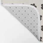 Abstract Black Floral Pattern Bath Mat Gallery Image 2