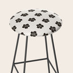 Abstract Black Floral Pattern Stool Gallery Image 2