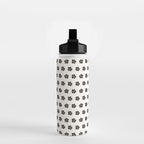 Abstract Black Floral Pattern Water Bottle Gallery Image 2
