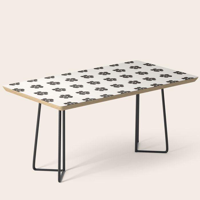 Abstract Black Floral Pattern Coffee Table Gallery Image 1