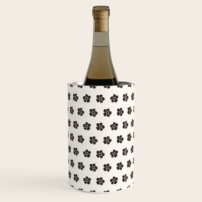 Abstract Black Floral Pattern Wine Chiller Gallery Image 1