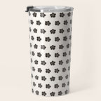 Abstract Black Floral Pattern Travel Mug Gallery Image 3