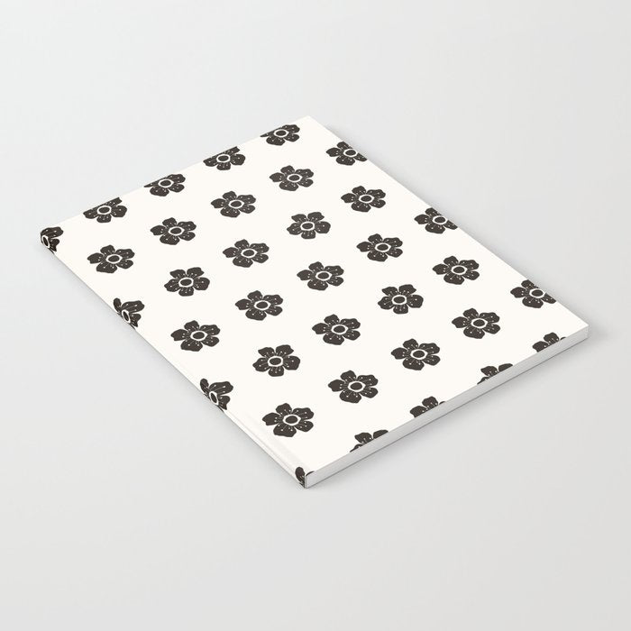 Abstract Black Floral Pattern Notebook Gallery Image 1