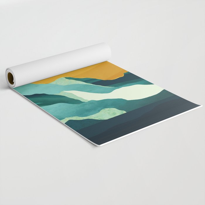 Retro Mountain Sunset Yoga Mat Gallery Image 2
