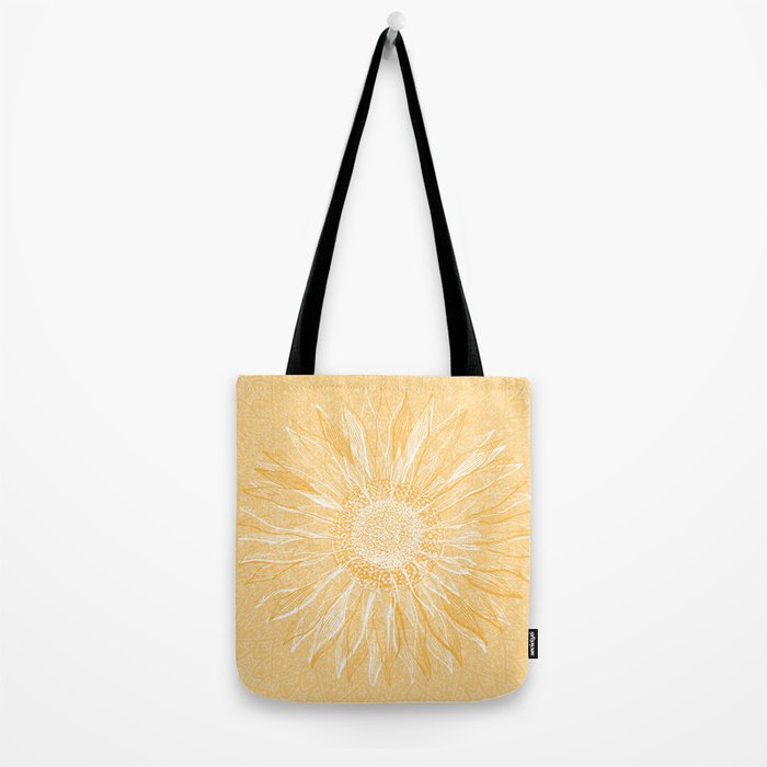 Mandala, Sunflower Prints, Yellow Tote Bag Gallery Image 2
