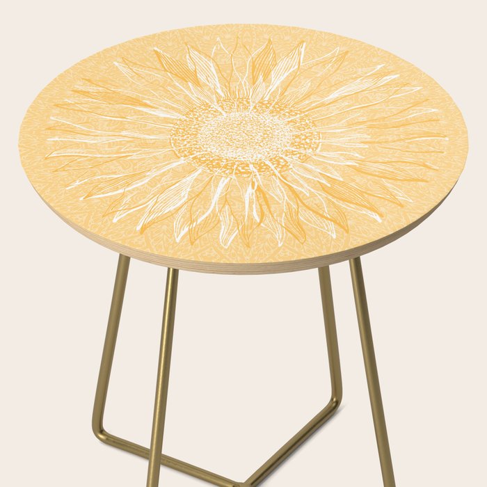 Mandala, Sunflower Prints, Yellow Side Table Gallery Image 2