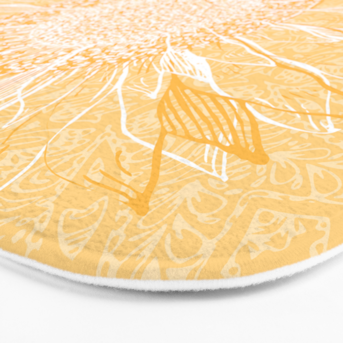 Mandala, Sunflower Prints, Yellow Bath Mat Gallery Image 3