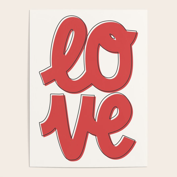 Love Script Red Poster Gallery Image 1
