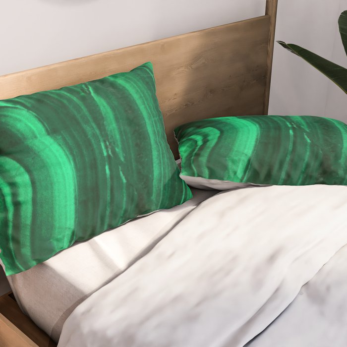 Malachite Texture Pillow Sham Gallery Image 2