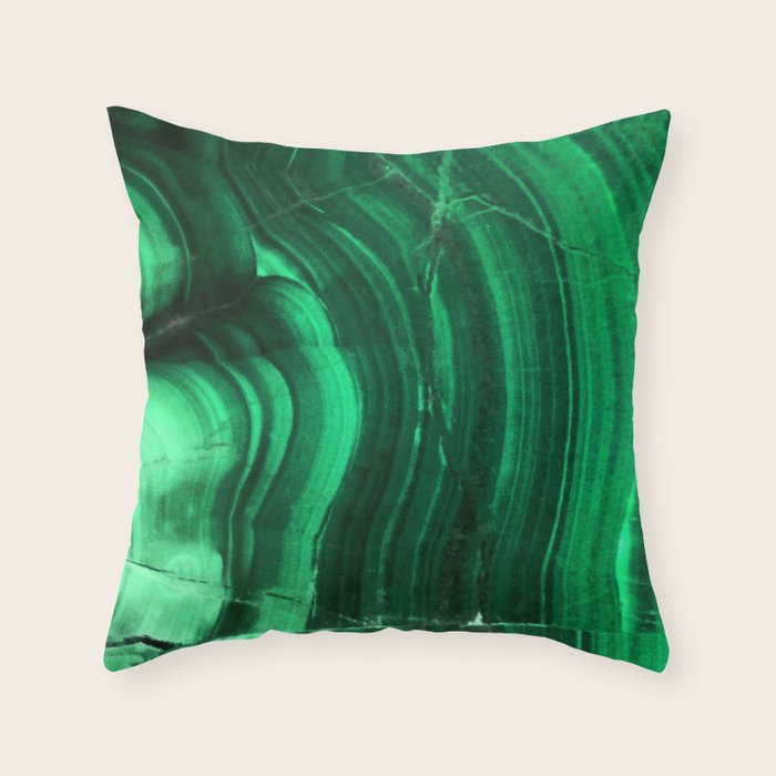 Malachite Texture Throw Pillow Gallery Image 6