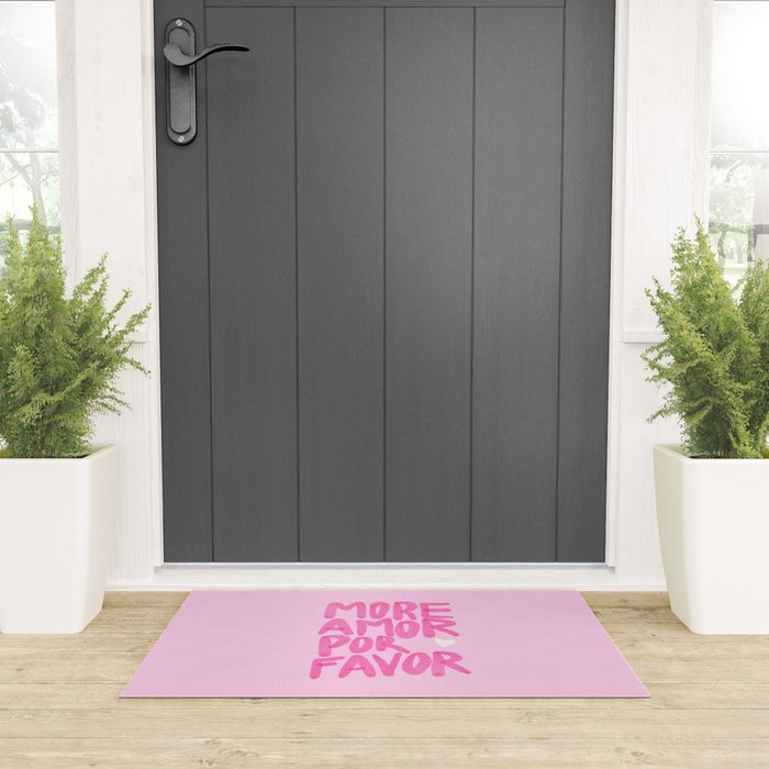 Pink Maximalist Quote - More Amor Welcome Mat Gallery Image 3
