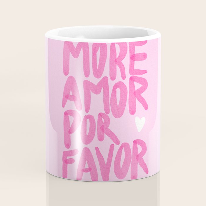 Pink Maximalist Quote - More Amor Coffee Mug Gallery Image 4