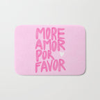 Pink Maximalist Quote - More Amor Bath Mat Gallery Image 1