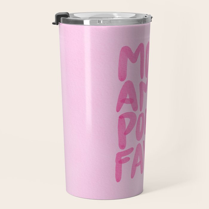 Pink Maximalist Quote - More Amor Travel Mug Gallery Image 3