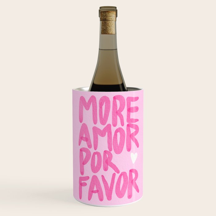 Pink Maximalist Quote - More Amor Wine Chiller Gallery Image 1