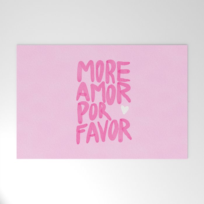 Pink Maximalist Quote - More Amor Welcome Mat Gallery Image 1