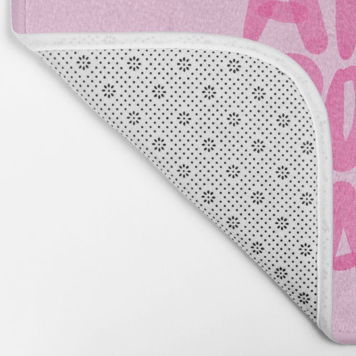 Pink Maximalist Quote - More Amor Bath Mat Gallery Image 2